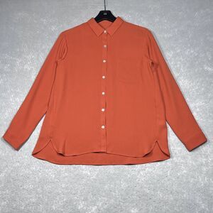 J. Jill Button Up Shirt Blouse Women’s XS Solid Orange Long Sleeve Formal Casual